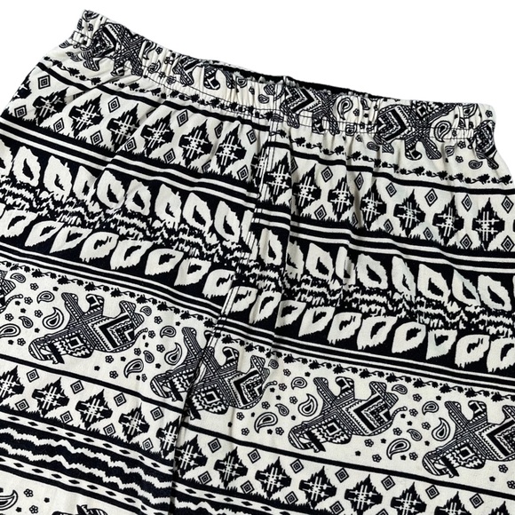 Kathy one size cream & black tribal elephant soft, thin leggings - Picture 2 of 11
